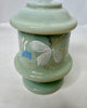 Estate Collection Bristol Glass - Green Ruffle Lidded Jar