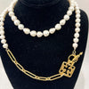 Necklace - Pearls w/Triump Roman Replica & Bar