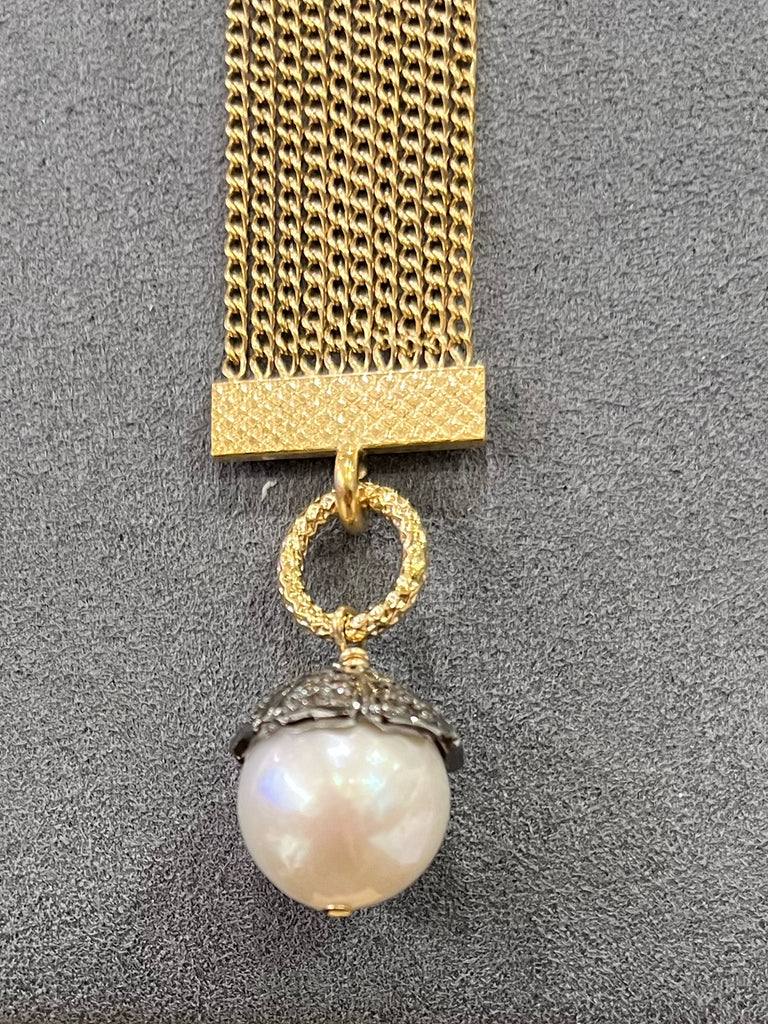 Vignette - Antique Fob with Pearl & Diamond Cap