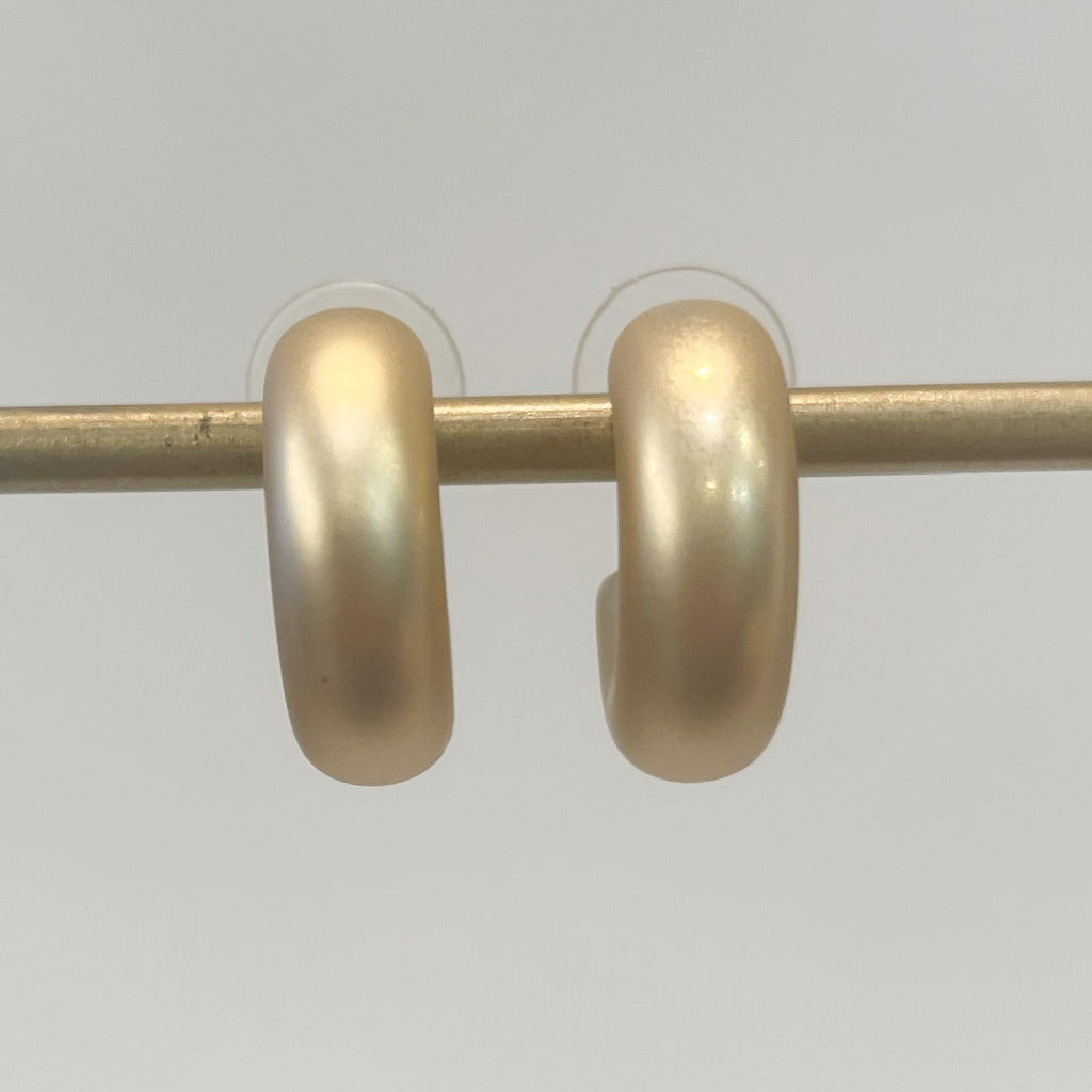 Earrings - Matte Gold Hollow Hoops