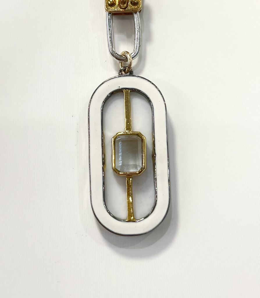 Vignette -  Enalmel Deco Stone Oval w/Crystal