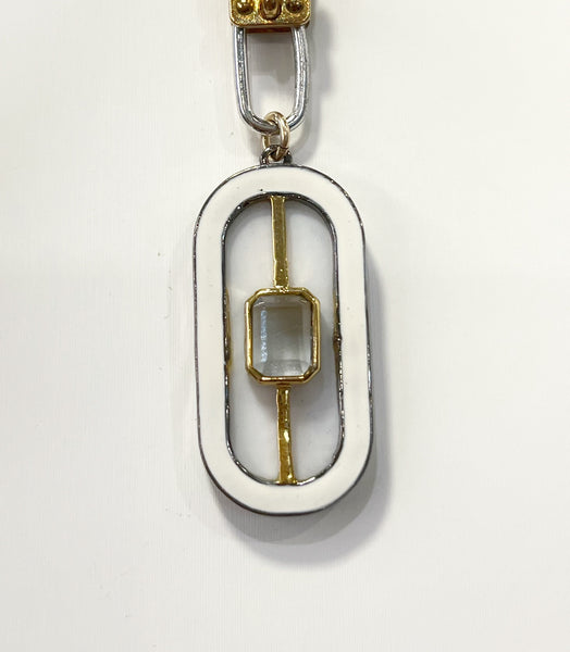 Vignette -  Enalmel Deco Stone Oval w/Crystal