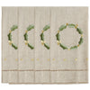 Hand Towel - Embroidered & Hemstitched Wreath Guest Towel