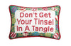 Pillow - Tinsel Tangle Embroidered Needlepoint Pillow