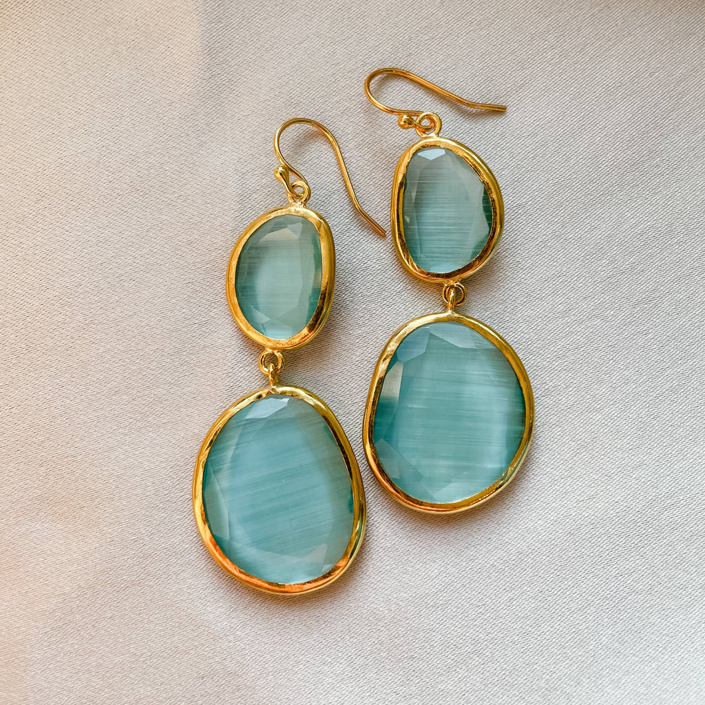 Earrings - Bliue Two Drop Earrings