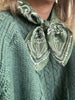 Bandana - Pearl Embellished Hunter Green Bandana  Green / Border (Black Ex)