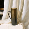 Pitcher - Handblown Textured Glass Pitcher - Amber Brown