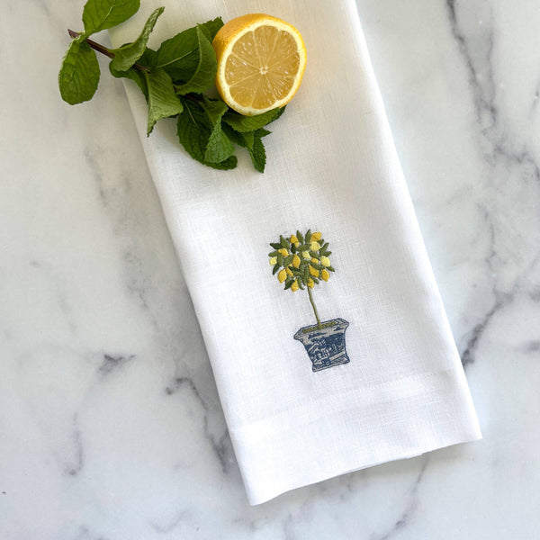 Towel - Lemon Topiary Linen Towel