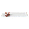 Platter -Gold Leaf Edge Rectangular Glass Serving Platter