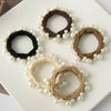 Hair Accessories - Textured Seamless Pearl Hair Tie - Set of 5