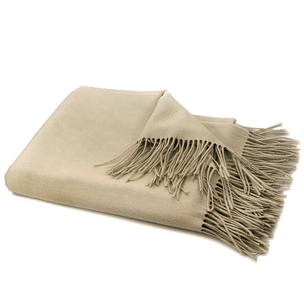 Throw -  Camel Wool Throw Blanket - 3 Colors