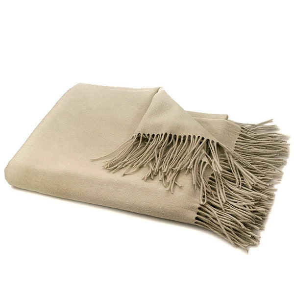 Throw -  Camel Wool Throw Blanket - 3 Colors