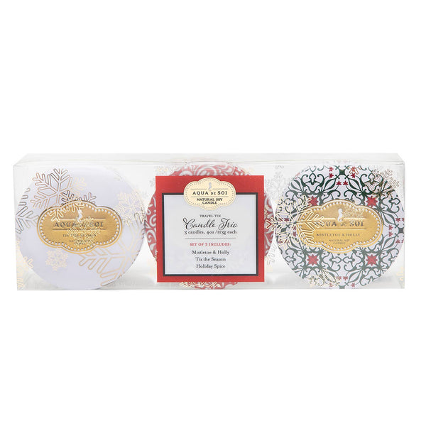 Candle - Holiday Trio Set of three 4 oz Travel Tins