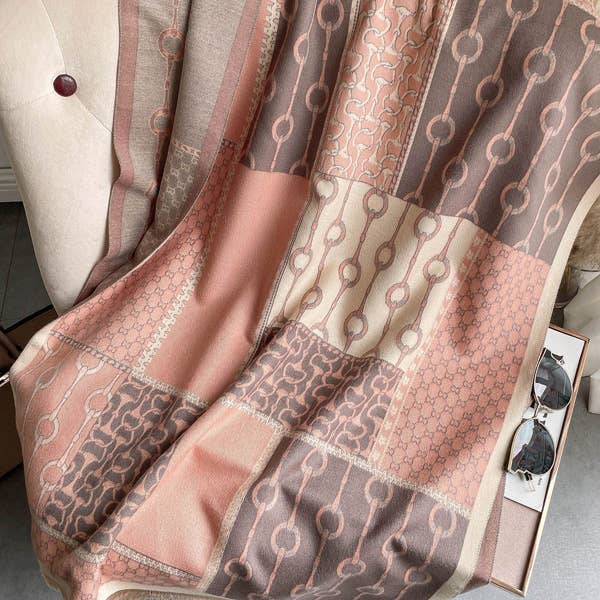 Wrap - Equestrian Pink / Gray Reversible Wrap