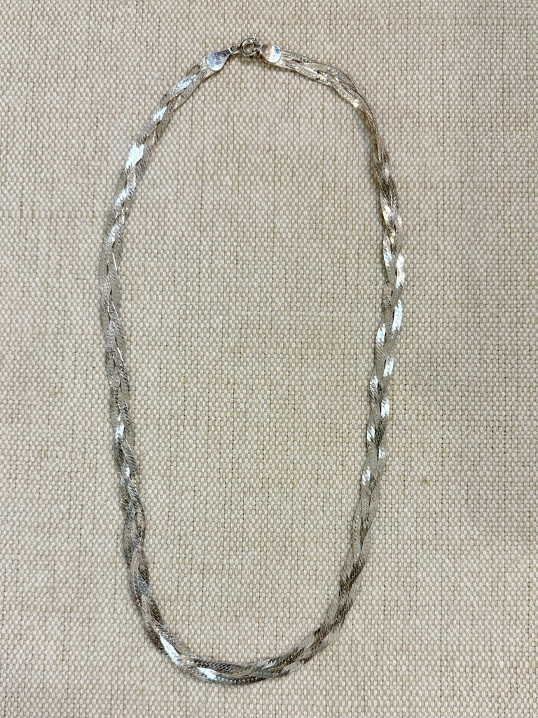 Estate Collection - Vintage Sterling  Braided Herringbone Necklace