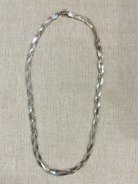 Estate Collection - Vintage Sterling  Braided Herringbone Necklace