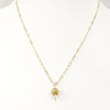 Necklace - Roundel w/Marquis Link on Paperclip Gold Chain