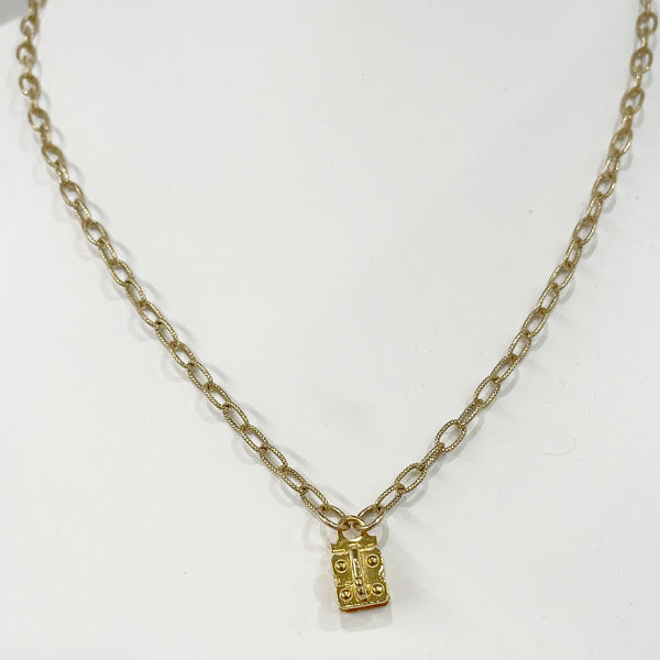 Vignette Necklace - Matte Gold Chain W/Vignette Holder