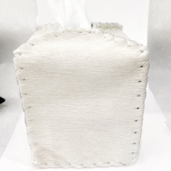 Handmade Tissue Box Cover - Hair on Hide & Leather