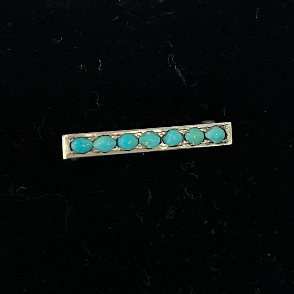 Estate Collection Small Silver & Turqouise Baby Pin