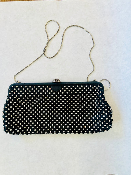 Estate Collection - Purse Vintage Black Rhinestone Clutch