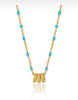 Necklace - Three Gold Rings On Turquoise