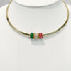 Necklace - Choker Flat Edge Gold Plated Collar Choker