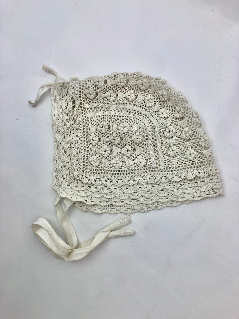 Estate Collection Baby - Crochet Lace Baby Bonnet