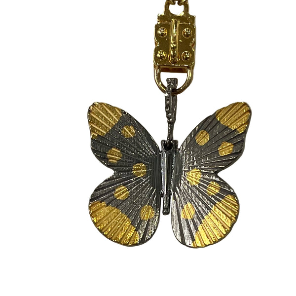 Vignette - Gray/Gold Spotted Butterfly