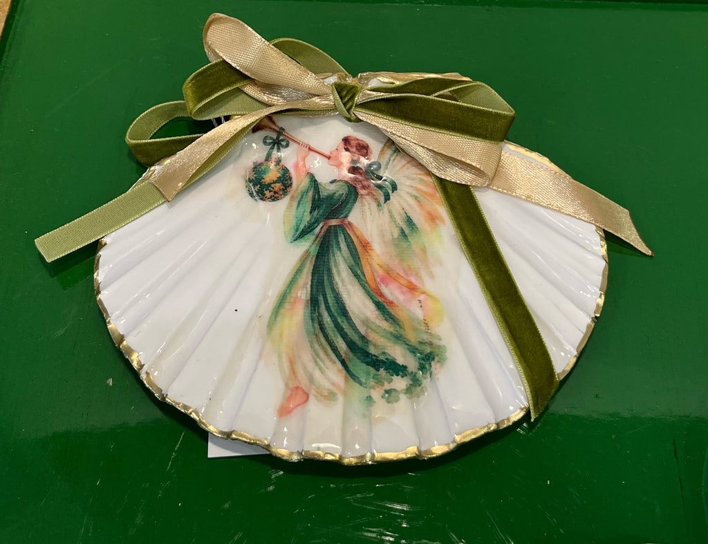 Ornaments - Angel on Irish Flat Shell by Fouts and Finch