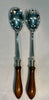 Estate Collection - Vintage Silver Salad and Wood Server Set