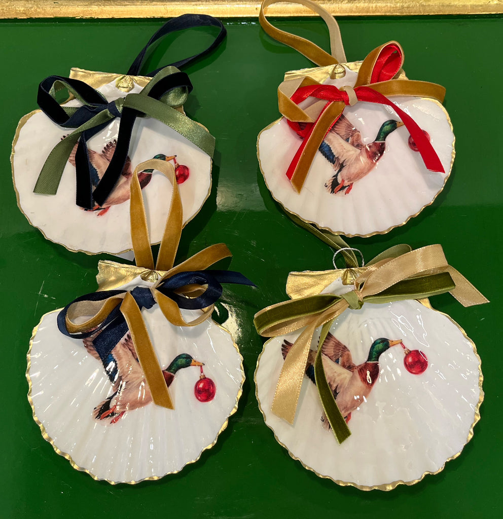 Ornaments - Christmas Mallard on Scallop Shell by Fouts and Finch