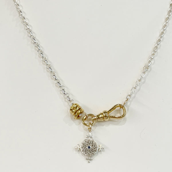 Necklace - Williams 2 Tone Necklace Diamonds & Sapphires