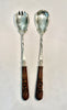 Estate Collection - Vintage Silver and Carved Wood  Salad Server Set
