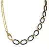 Necklace - Nico Black & Gold Cable Chain