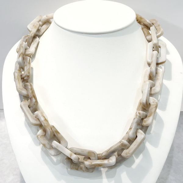 Necklace - Natural Bone Colored Resin Necklace
