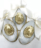 Elizabeth Polland Art - Oval Nativity Intaglio on A Wooden Plaque