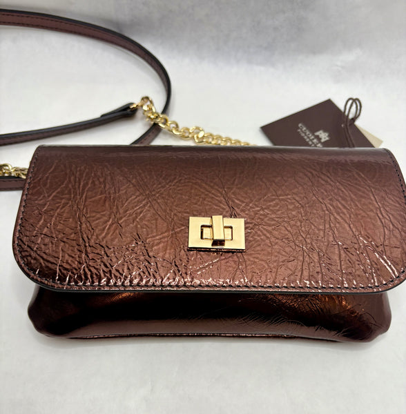 Purse - Patty Clutch in Chocolate Metallic