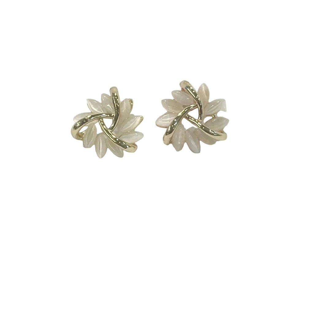Earrings - Mother of Pearl Flower Stud