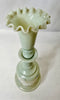 Estate Collection Bristol Glass - Green Ruffle Lidded Vase