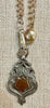 Necklace - Antique Sterling English Watch Fob Necklace w/Pearl & Glass Beads