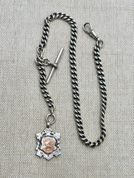 Estate Collection -  Watch Chain and Fob - Sterling