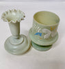 Estate Collection Bristol Glass - Green Ruffle Lidded Jar