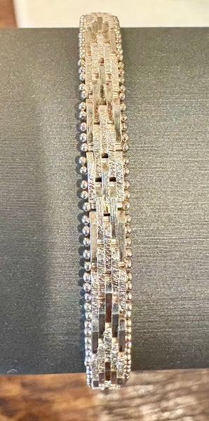 Estate Collection - Vintage Sterling Italian Basketweave Bracelet