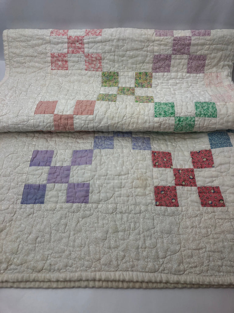 Estate Collection - Baby - Vintage Handmade Patchwork Baby Quilt