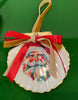 Ornaments - Santa on Scallop Shell by Fouts and Finch