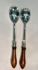 Estate Collection - Vintage Silver Salad and Wood Server Set
