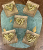 Elizabeth Polland Art - Gold Heart Intaglio on Acrylic Block