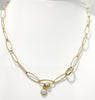 Necklace - Marquis Laser Chain w/Dangle Pearl
