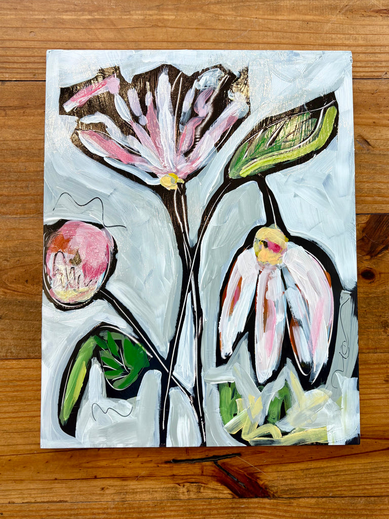 Funky Flowers by Katie Sneed Art  - 11x14